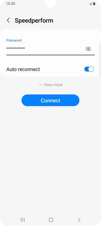 Key in the password for the WiFi network and press Connect.