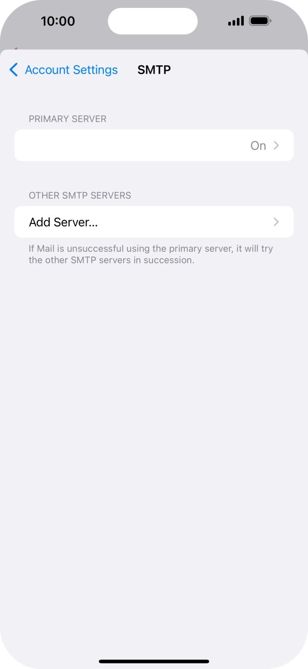 Press the field below 'PRIMARY SERVER'.