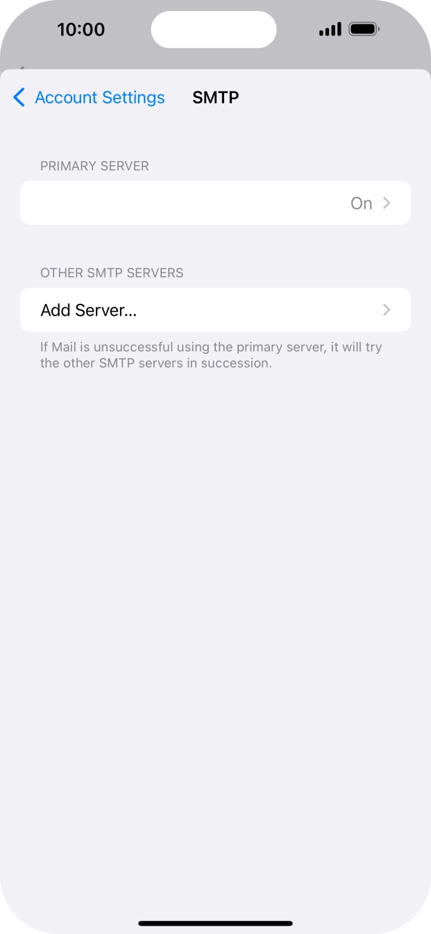 Press the field below 'PRIMARY SERVER'. Press the field below 'PRIMARY SERVER'.