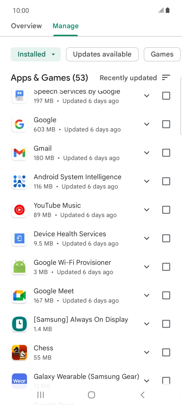 Press the required app.