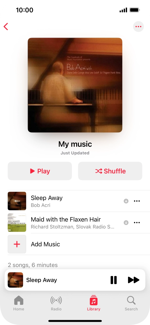 Press the song title. Press the song title.