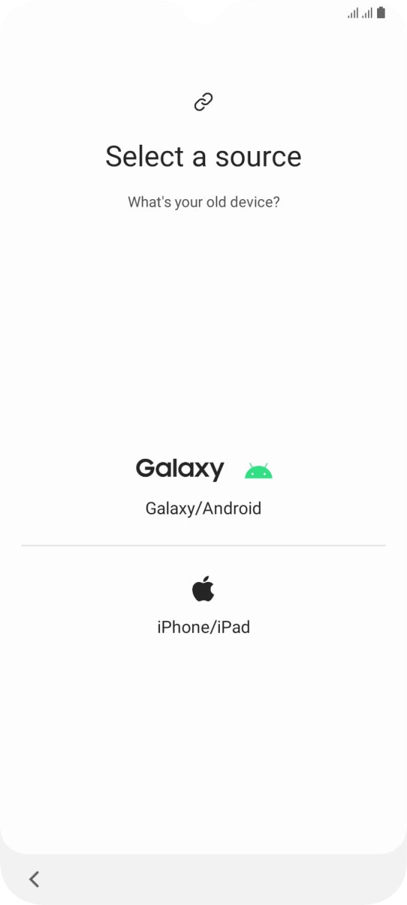 Press the required setting and follow the instructions on the screen to transfer the content from another phone.