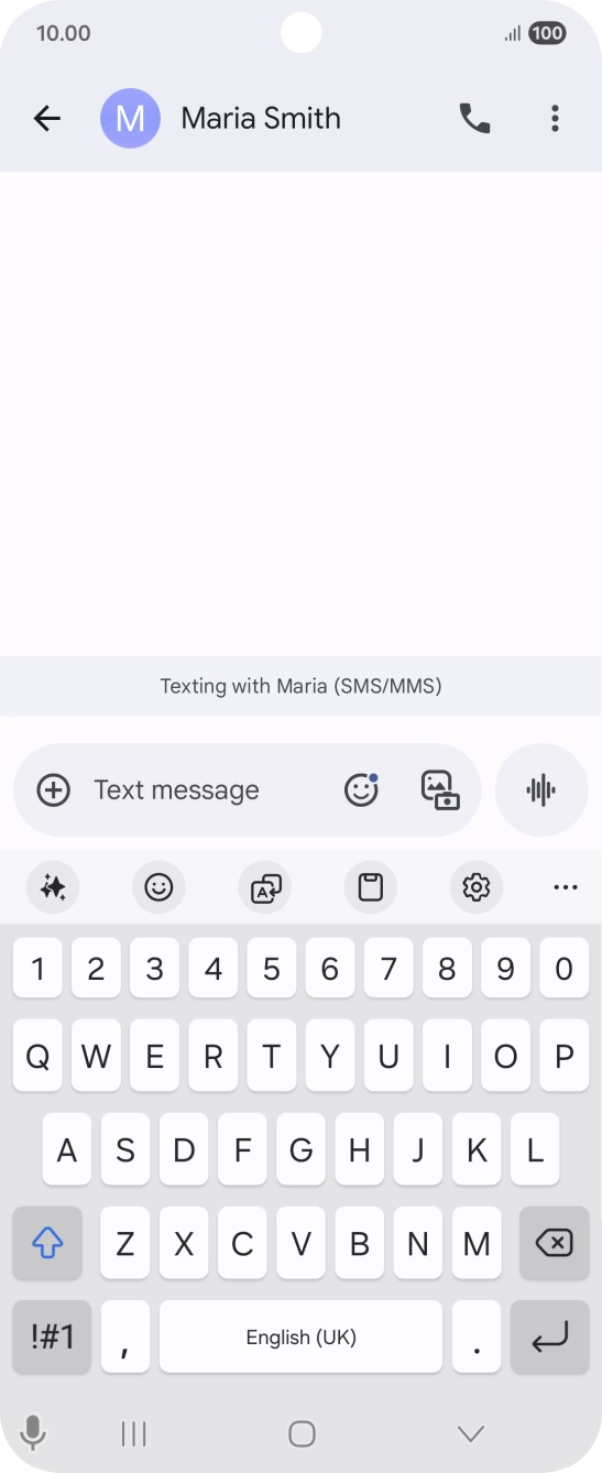 Select an existing conversation or create a new message and press the AI icon.