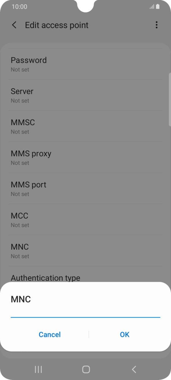 Key in 10 and press OK.