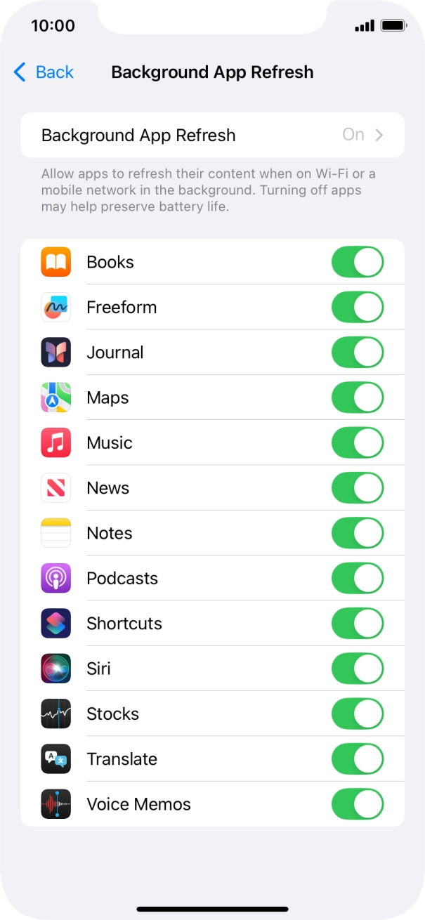 Press Background App Refresh. Press Background App Refresh.