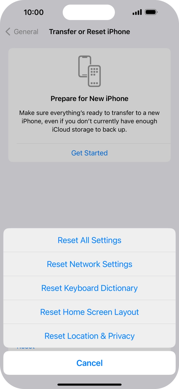 Press Reset Network Settings.