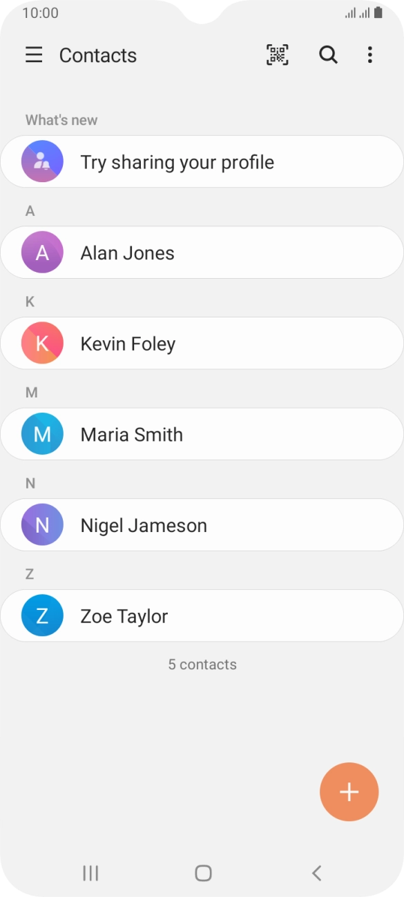 Press the new contact icon.
