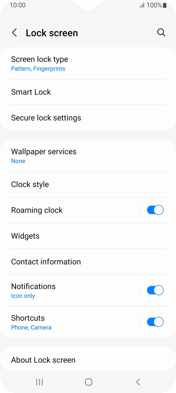 Press Screen lock type and key in the additional phone lock code you created earlier.