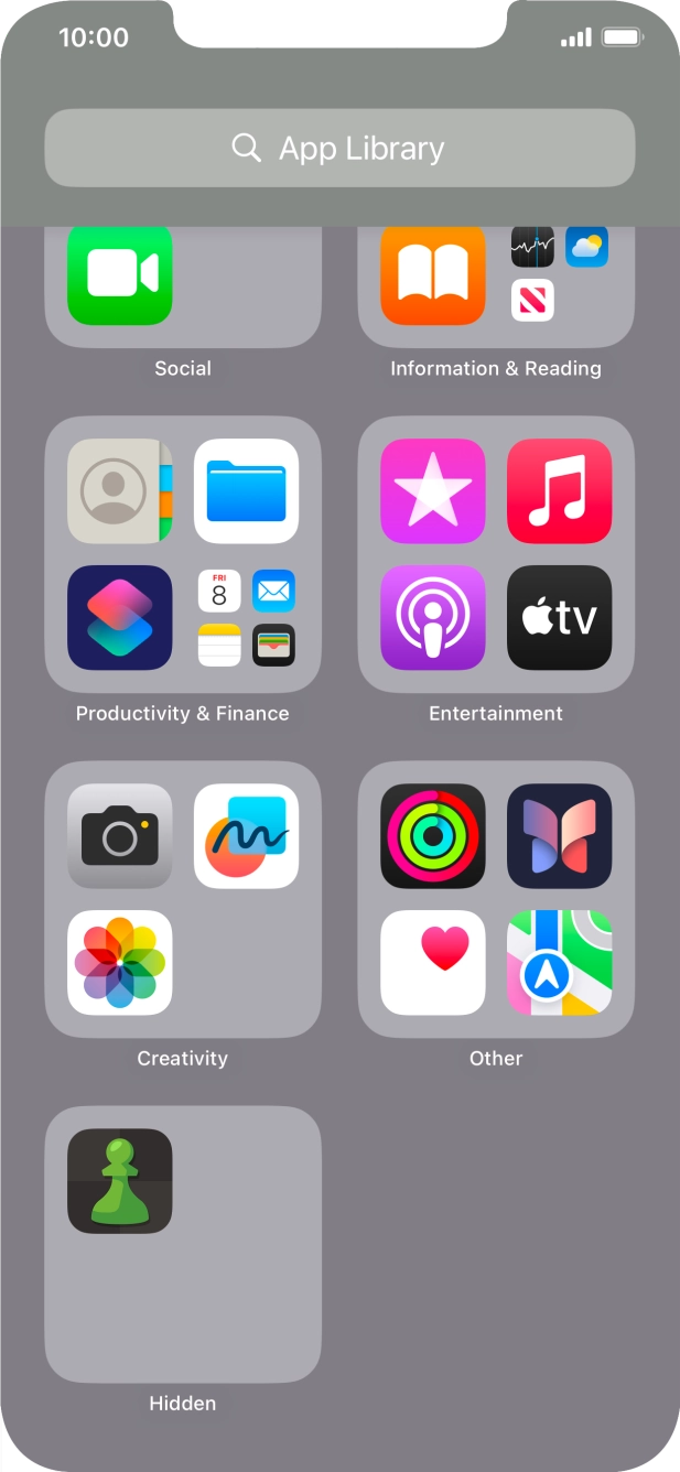 Press and hold the required app.