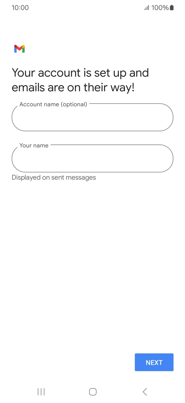 Press the field below 'Account name (optional)' and key in the required name.