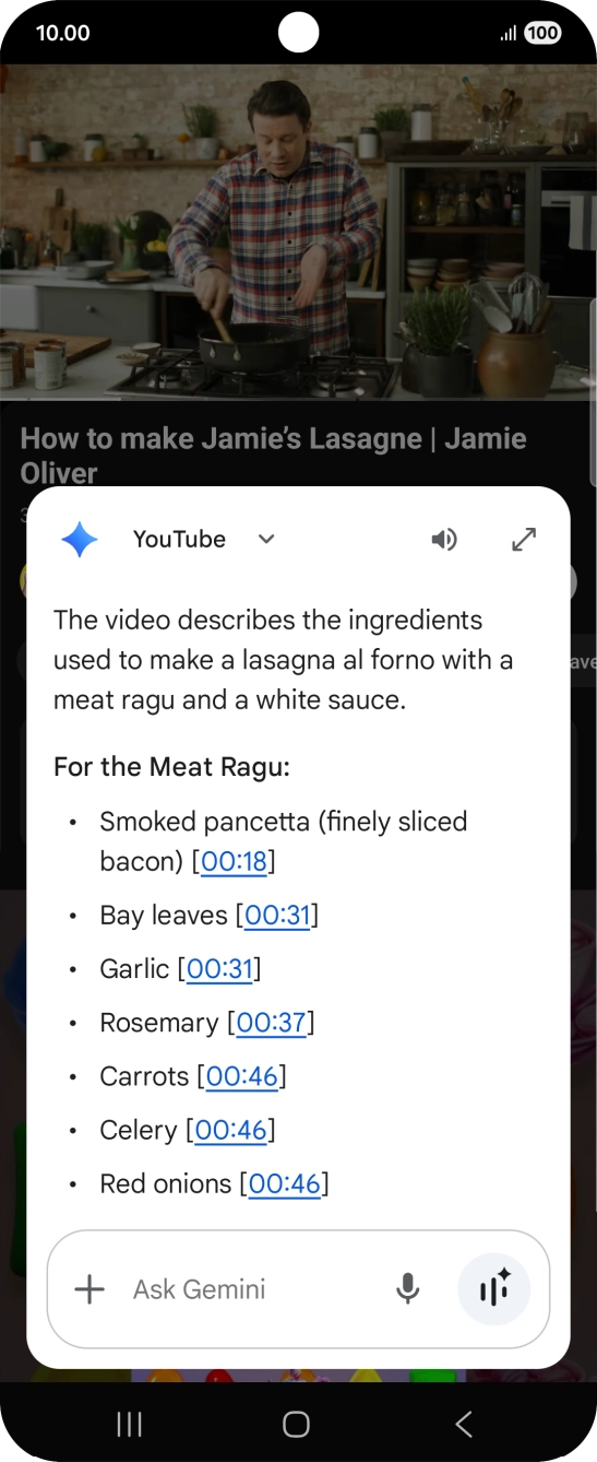 The answer from Gemini to your question is displayed.