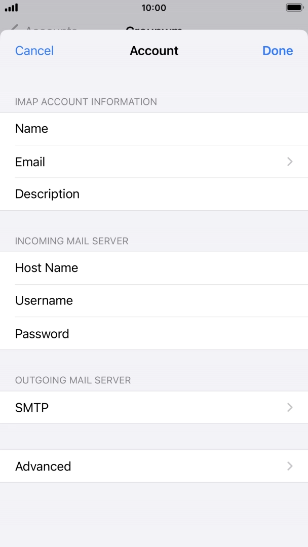 Press SMTP. Press SMTP.