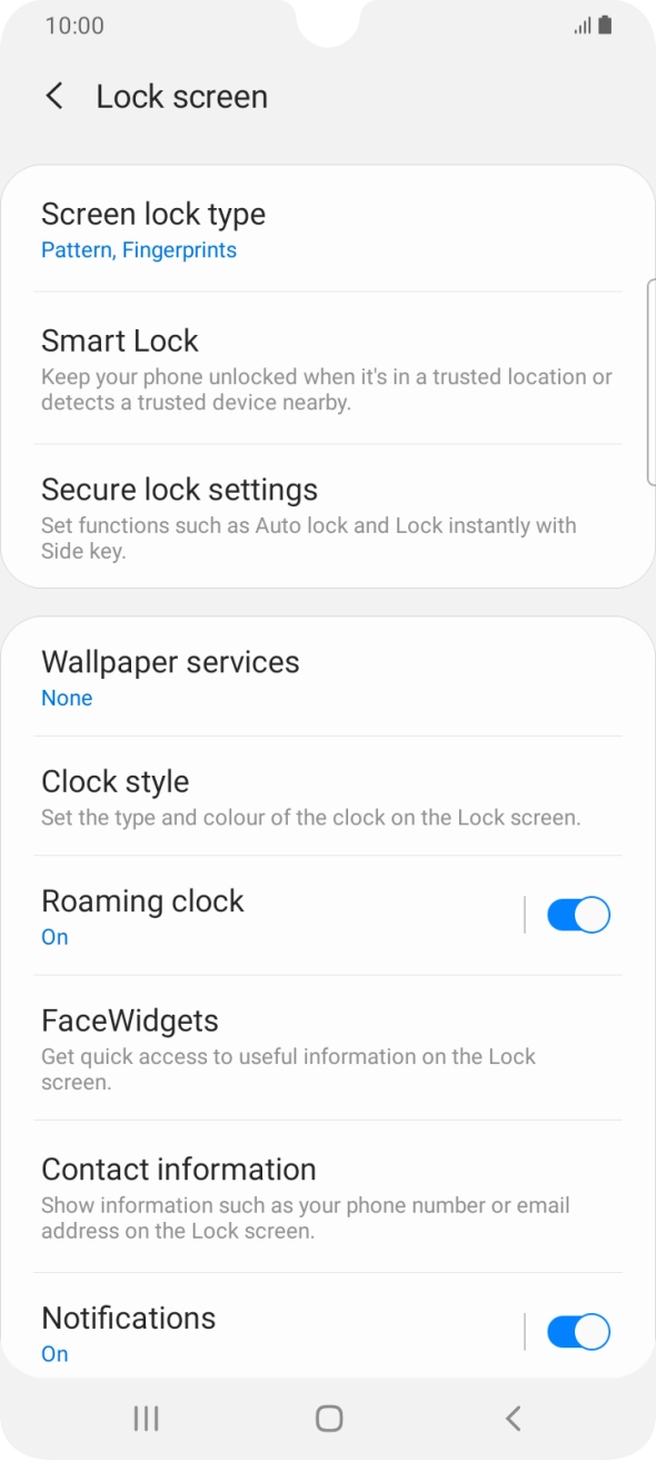 Press Screen lock type and key in the additional phone lock code you created earlier.