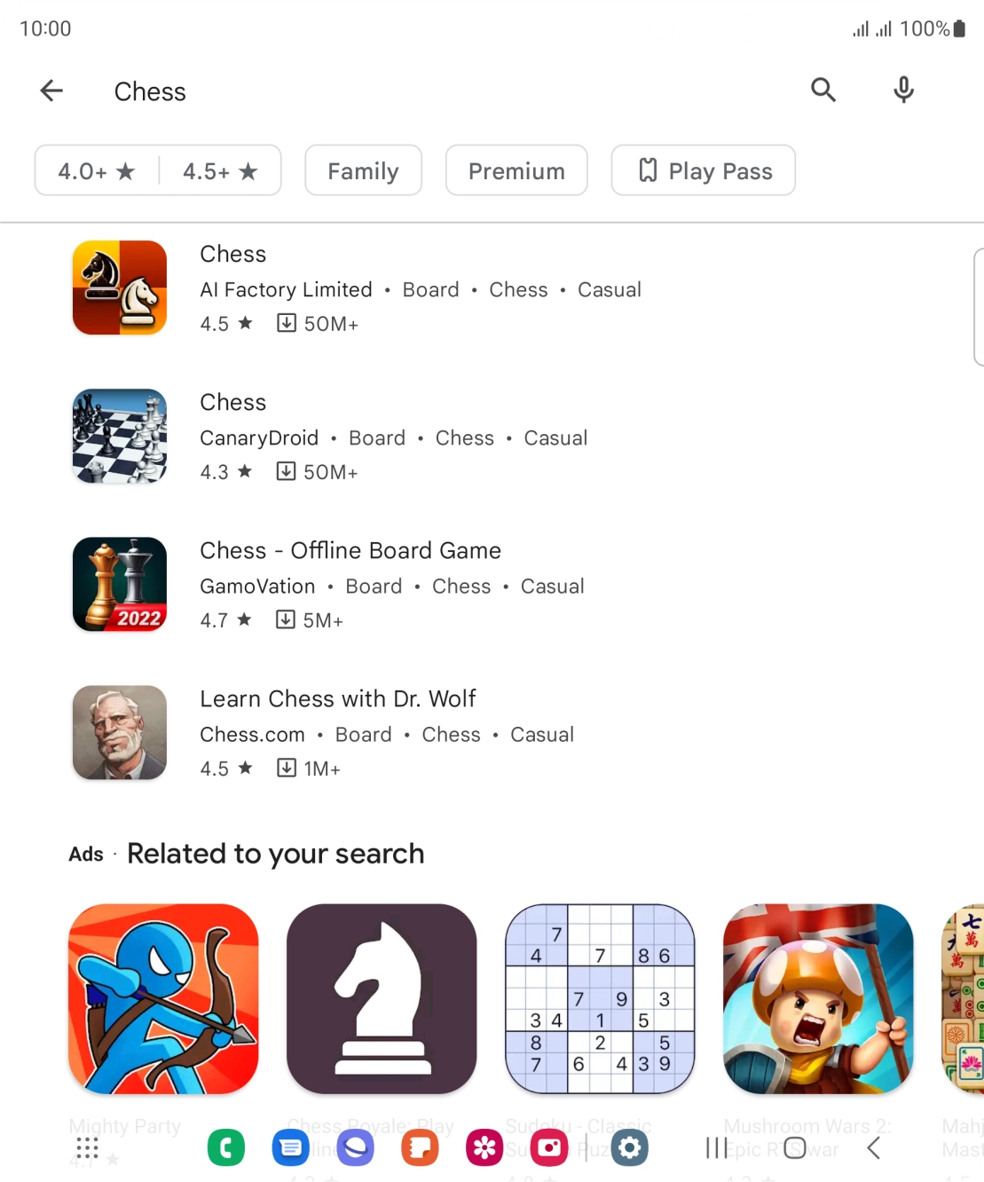 Press the required app.