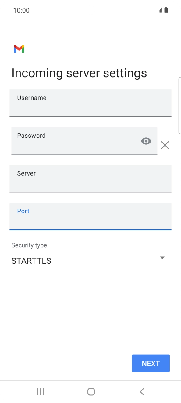 Press the drop down list below 'Security type'. Press the drop down list below 'Security type'.