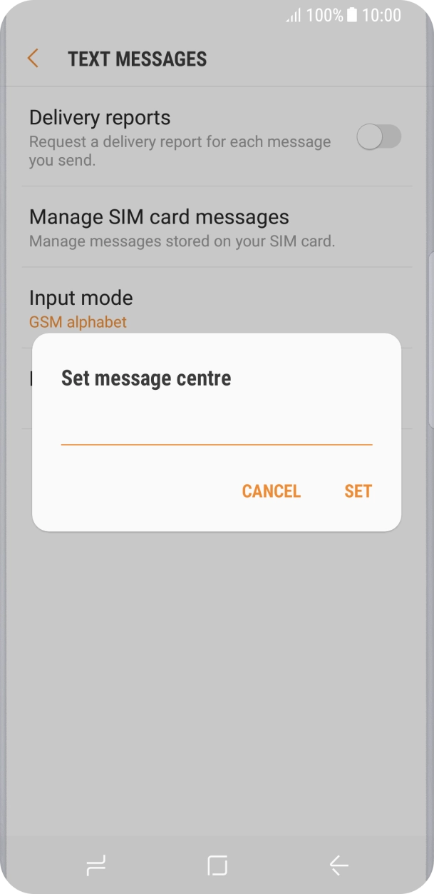 Key in +447802000332 and press SET.