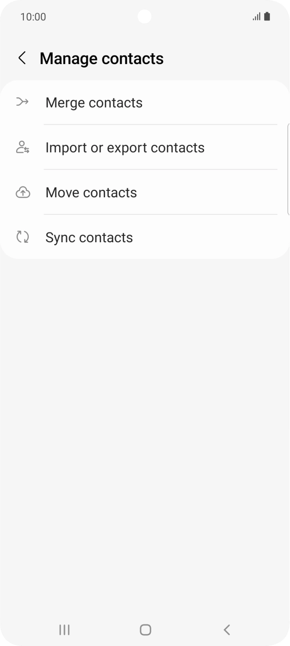 Press Import or export contacts.