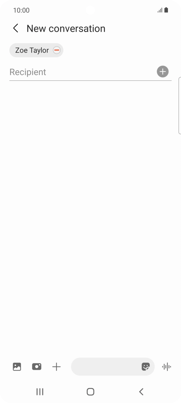 Press the text input field and write the text for your text message. Press the text input field and write the text for your text message.