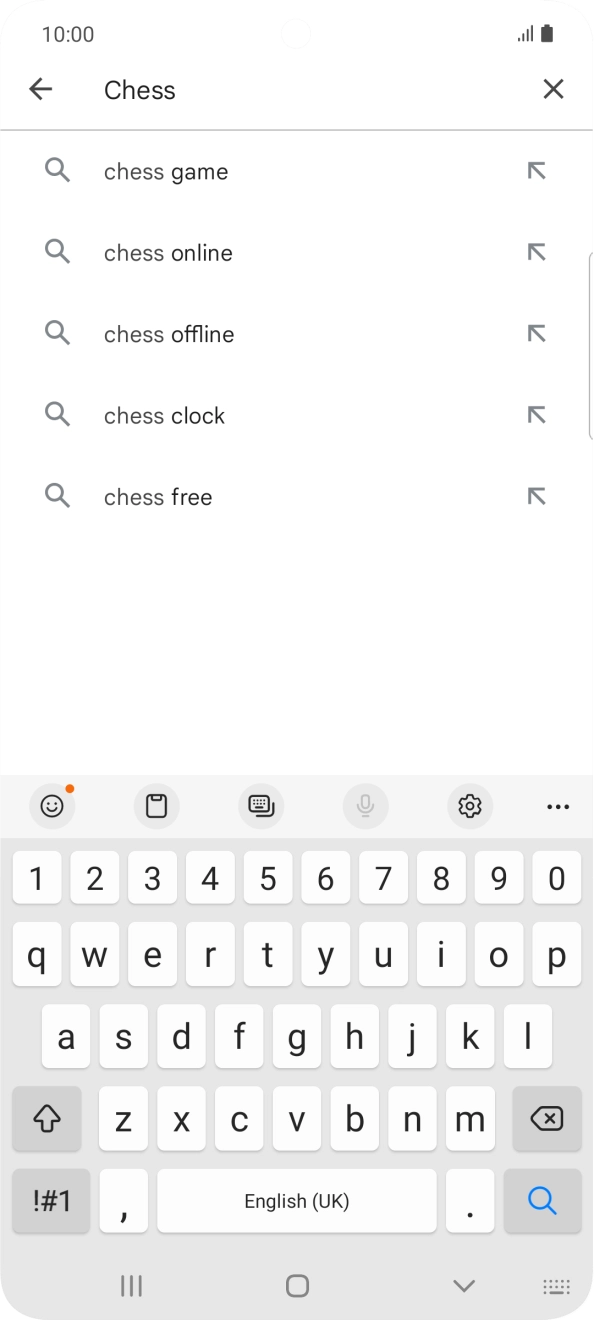 Key in the name or subject of the required app and press the search icon.
