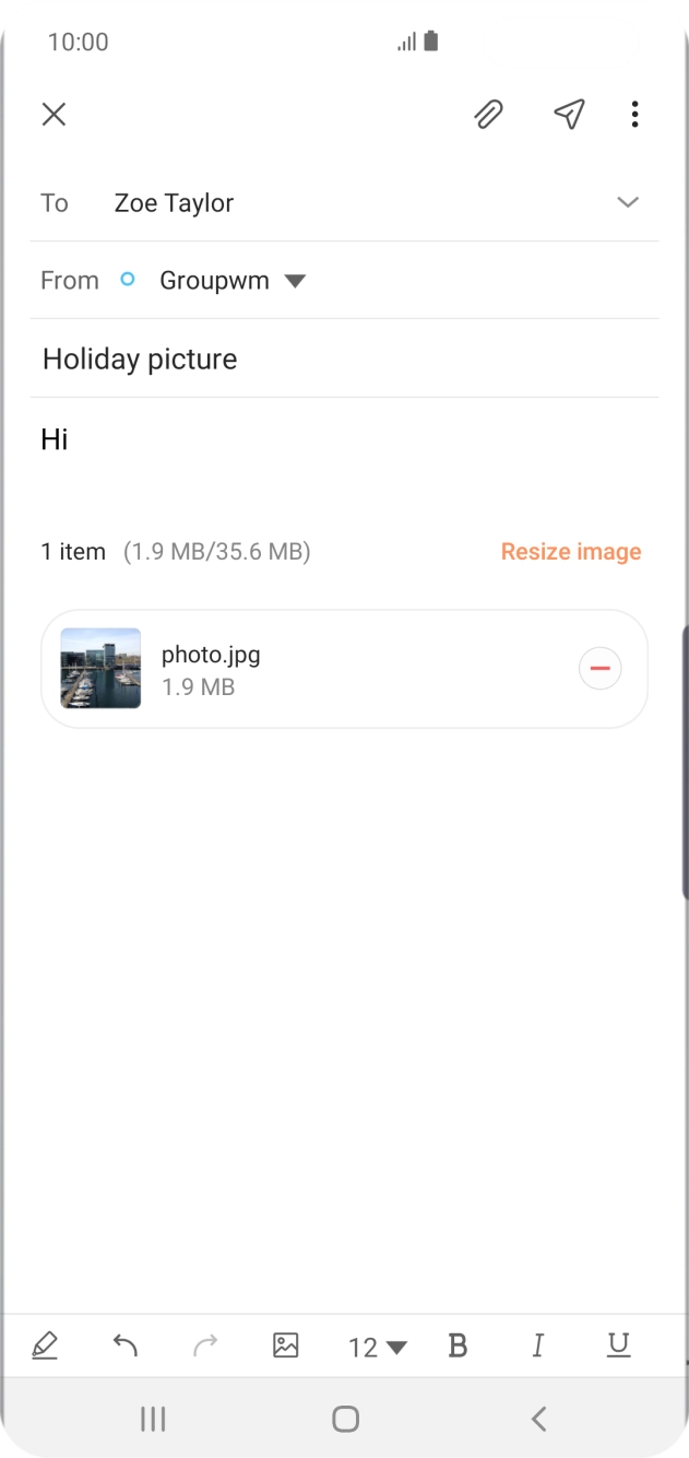 Press the send icon when you've finished your email. Press the send icon when you've finished your email.