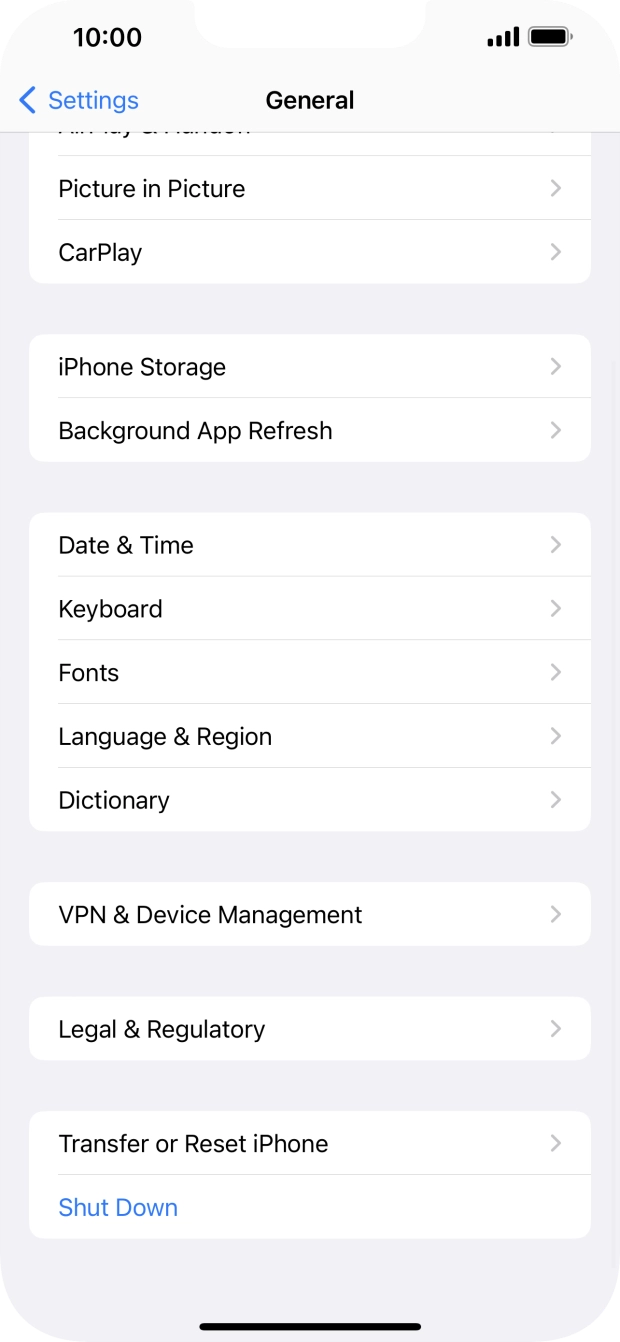 Press Transfer or Reset iPhone.