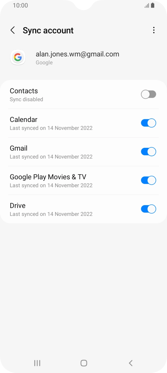 Press the indicator next to 'Contacts' to turn on the function.