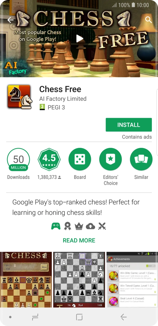 Press INSTALL and follow the instructions on the screen to install the app. Press INSTALL and follow the instructions on the screen to install the app.