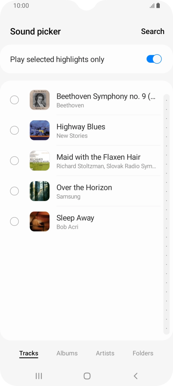 Press the required ring tones to hear them.