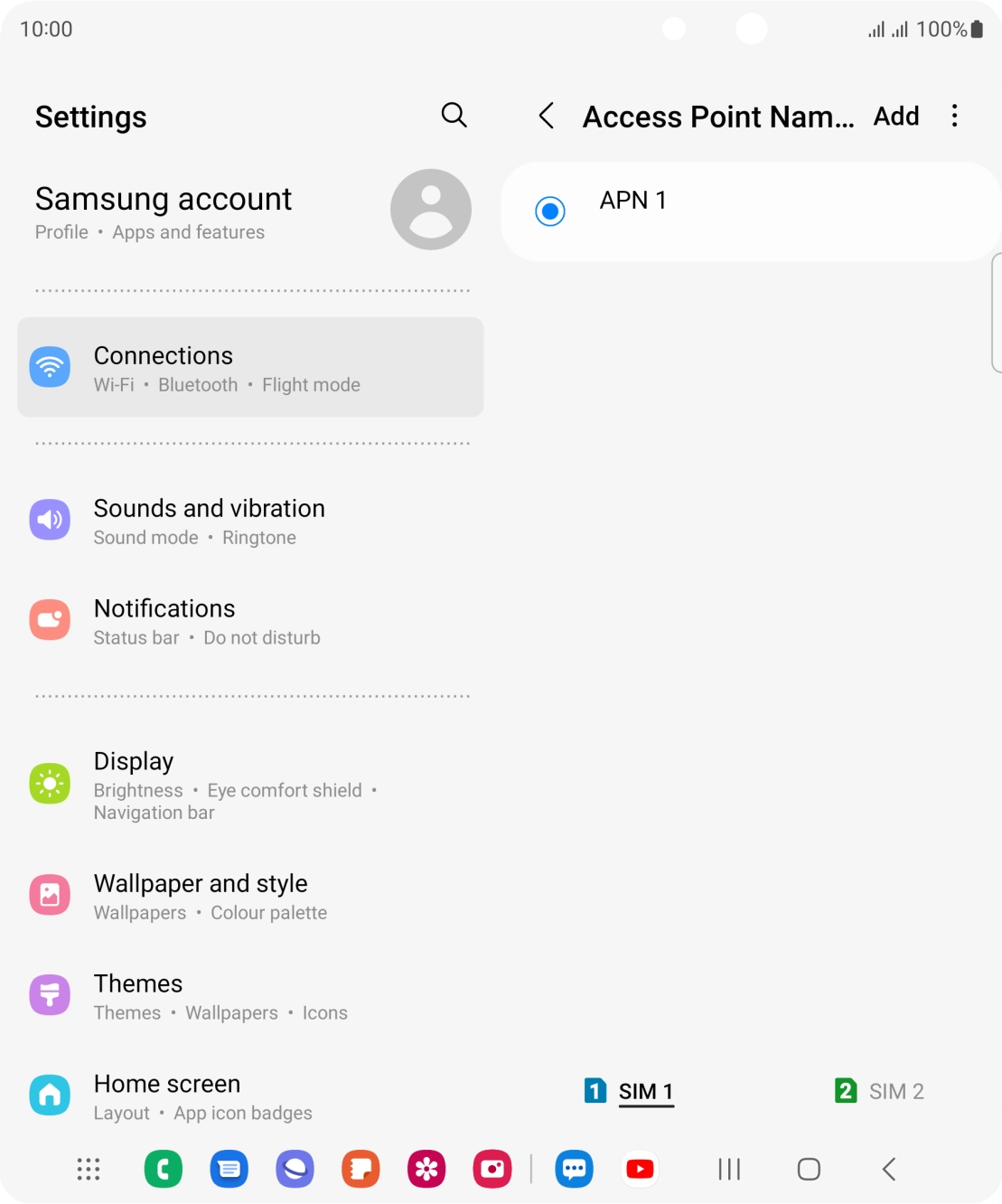 Press the required SIM. Press the required SIM.