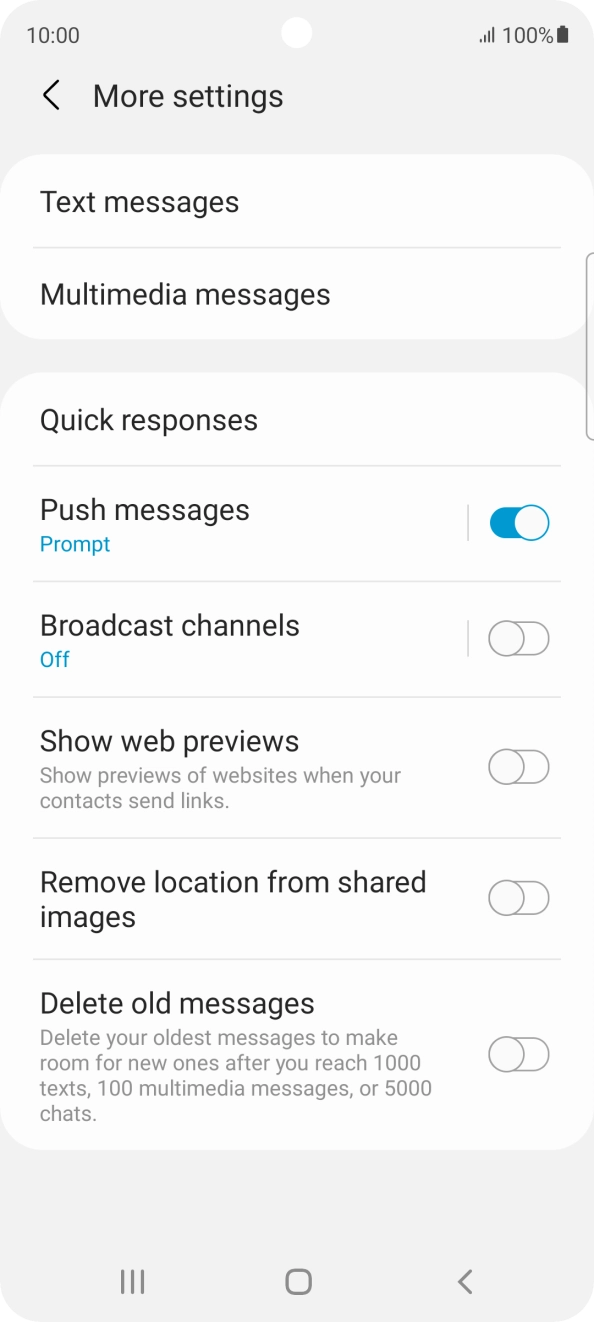 Press Text messages. Press Text messages.