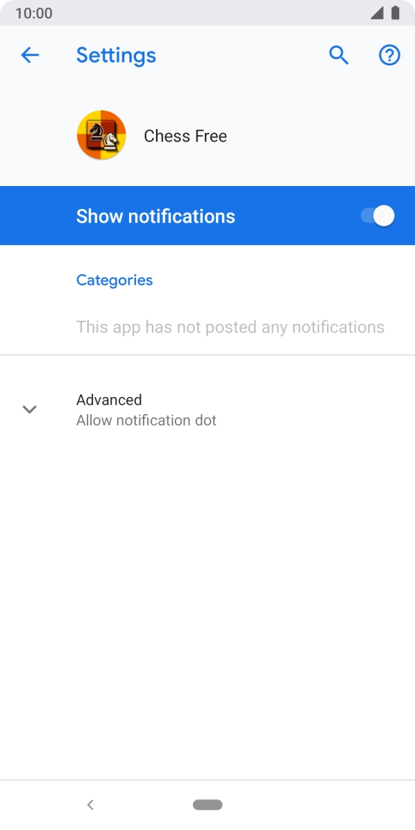 Press the indicator next to 'Show notifications' to turn the function on or off. Press the indicator next to 'Show notifications' to turn the function on or off.