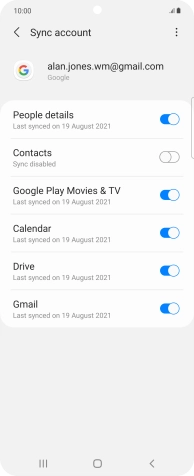Press the indicator next to 'Contacts' to turn on the function.