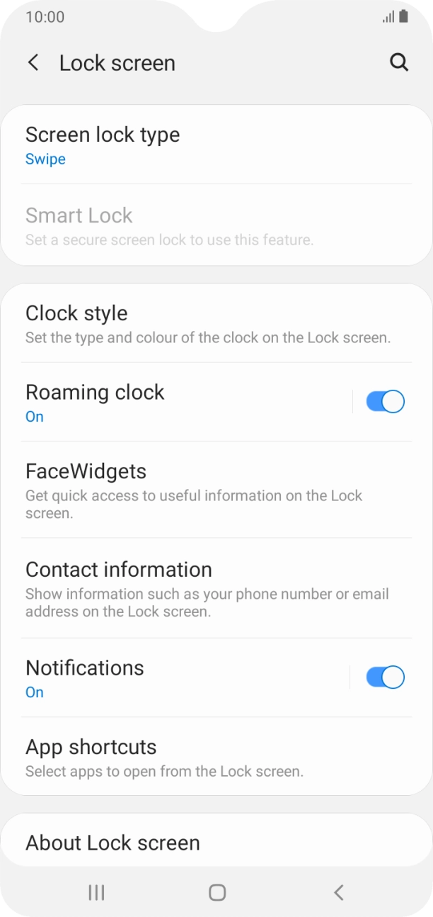Press Screen lock type. Press Screen lock type.