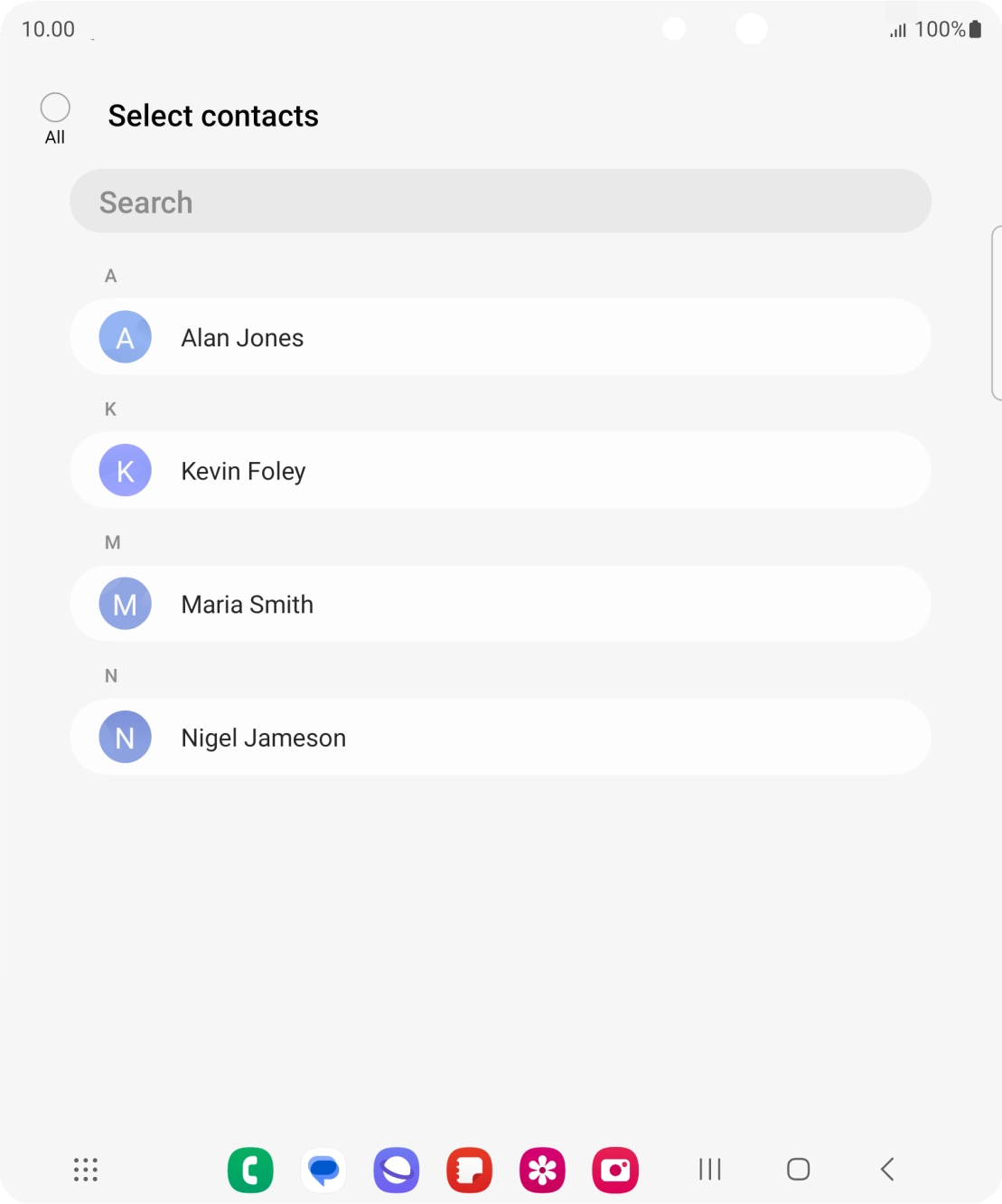 Press the field above 'All'. Press the field above 'All'.