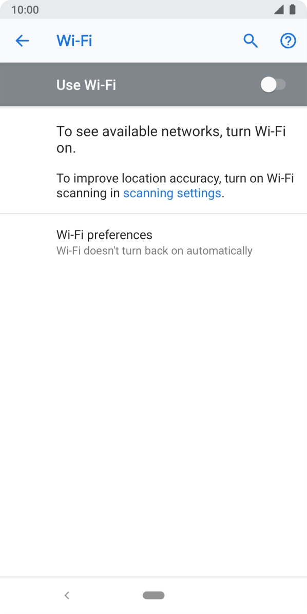 Press the indicator next to 'Use Wi-Fi' to turn on the function.