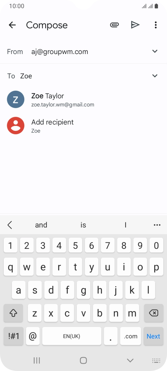 Press the required contact. Press the required contact.