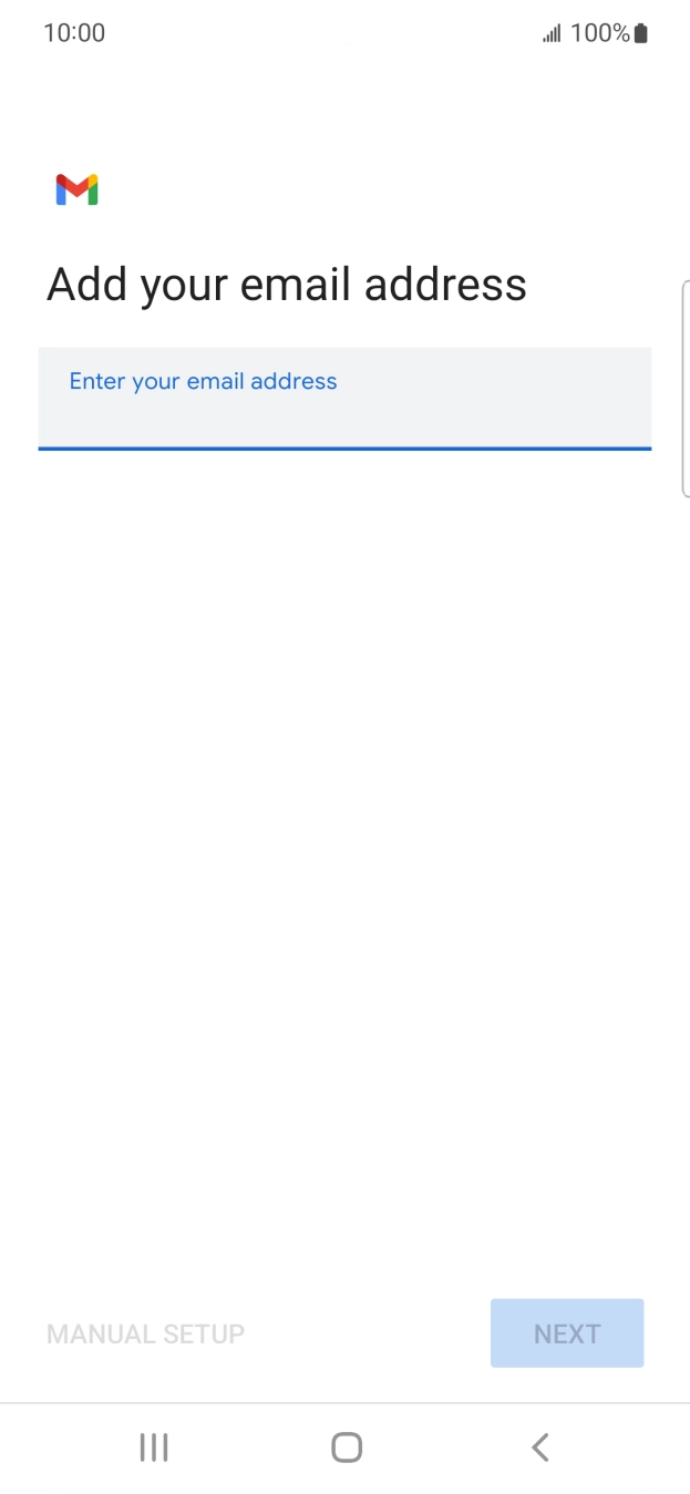 Press the field below 'Enter your email address' and key in your email address.