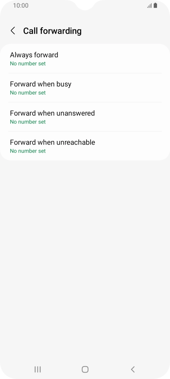 Press the required divert type.