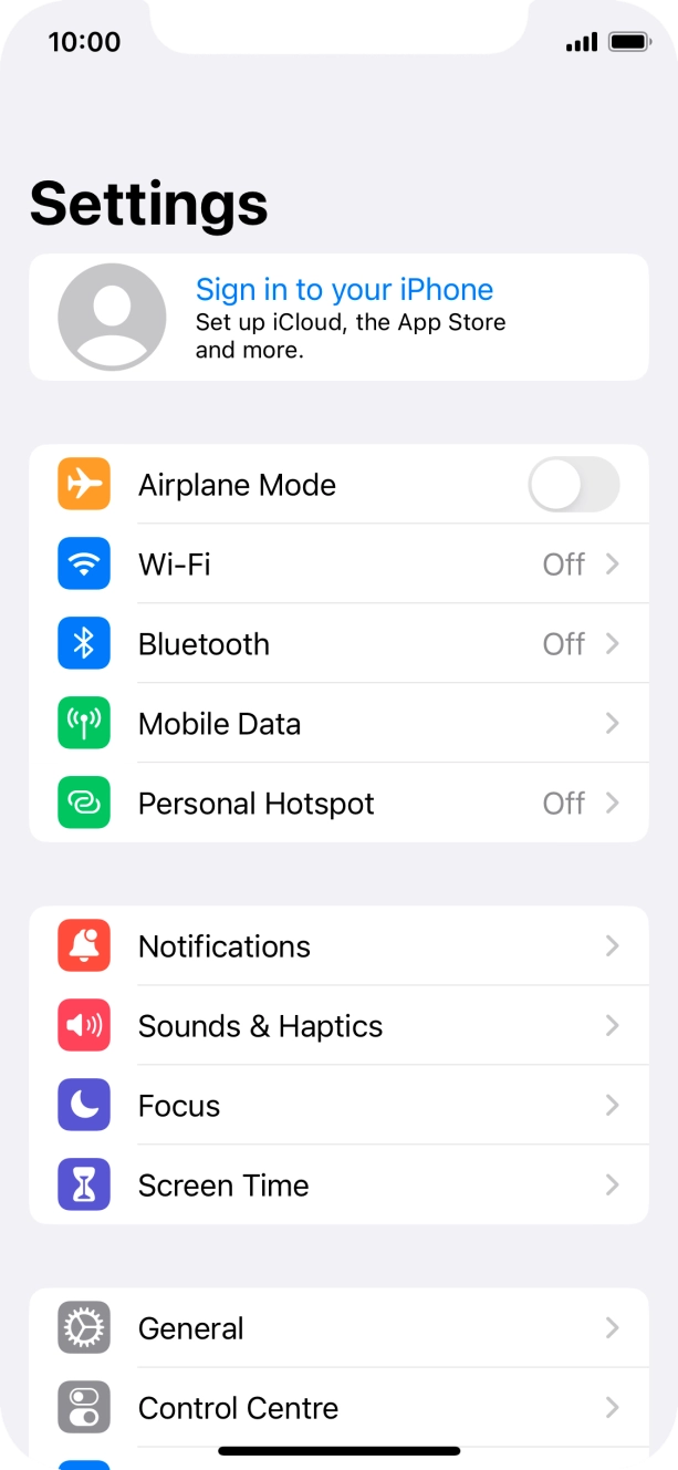 Press Sign in to your iPhone.