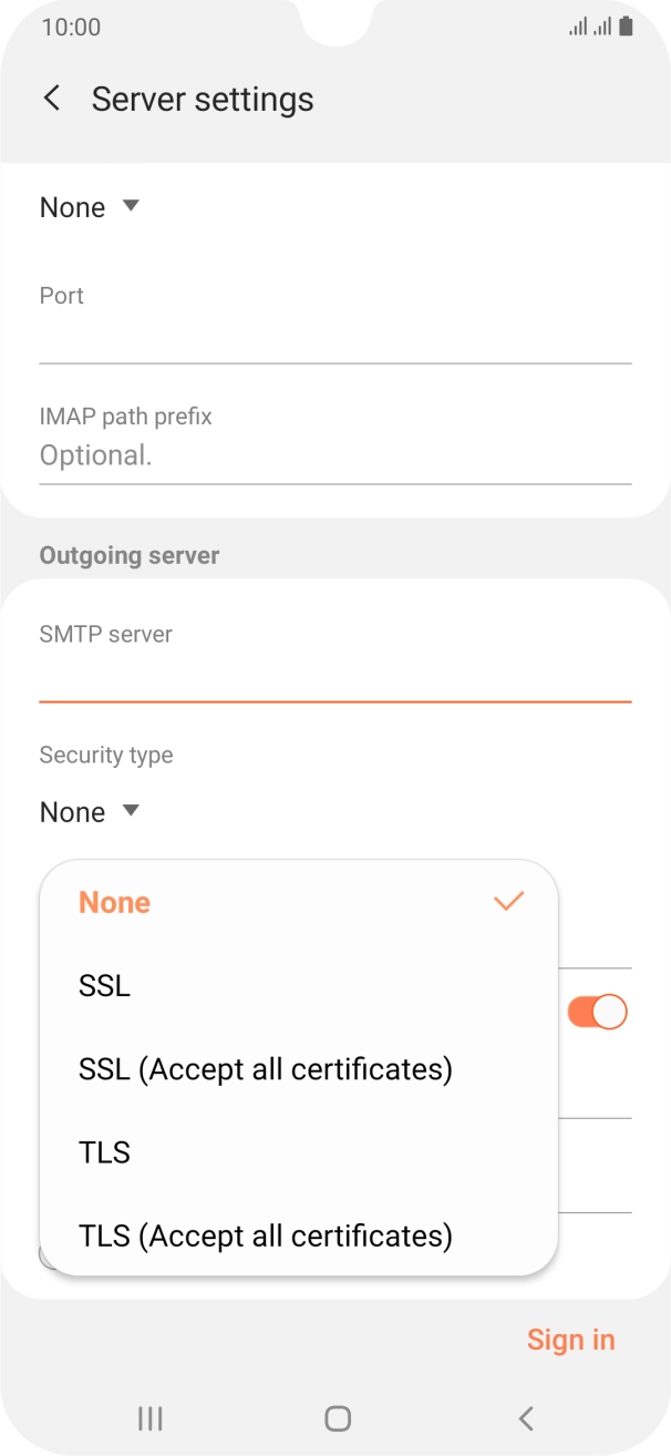 Press None to turn off the function.