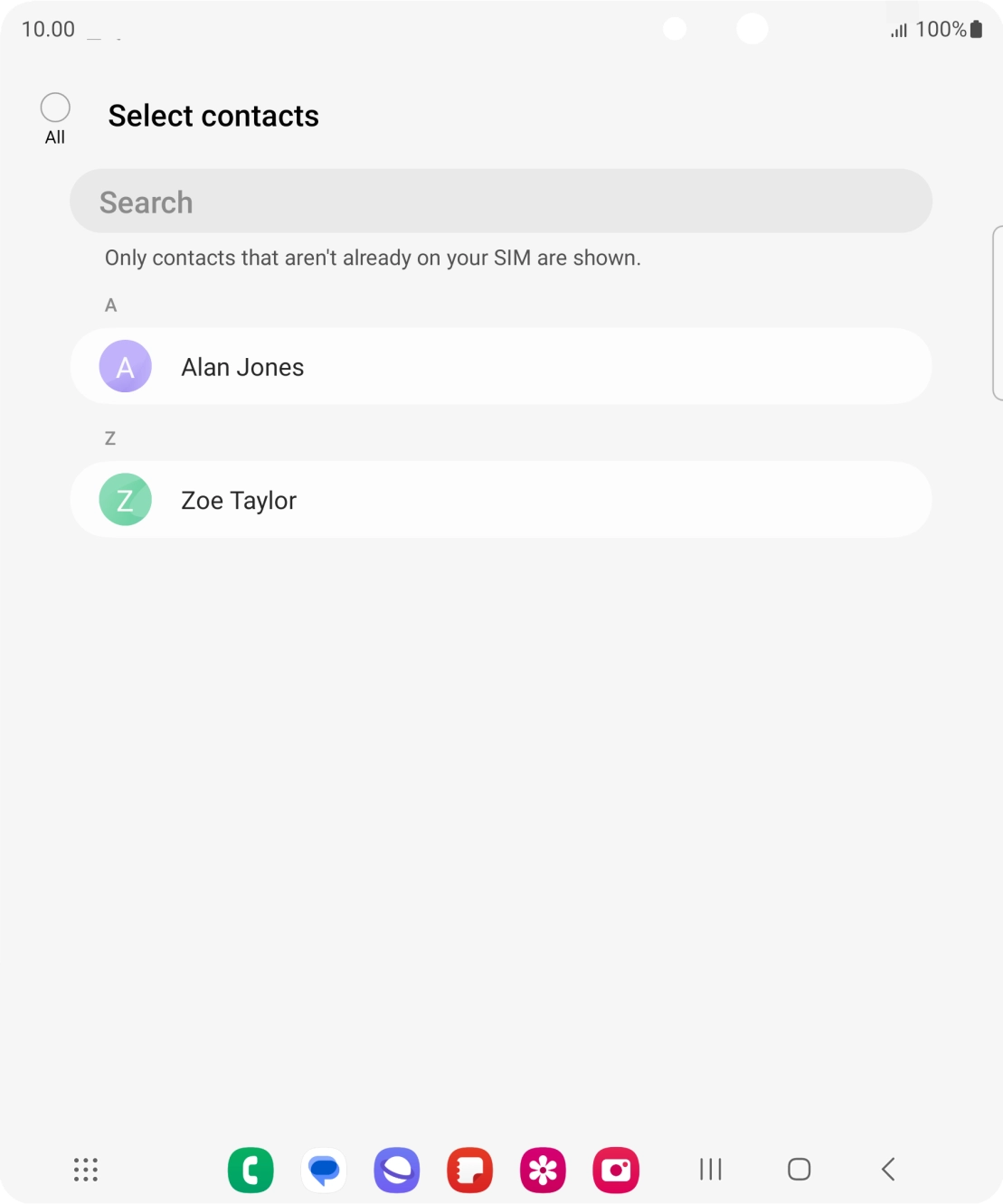 Press the field above 'All'. Press the field above 'All'.