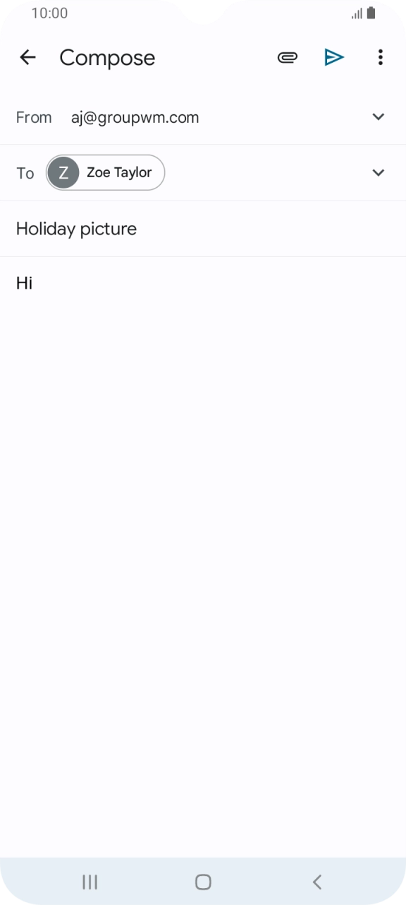 Press the attachment icon. Press the attachment icon.