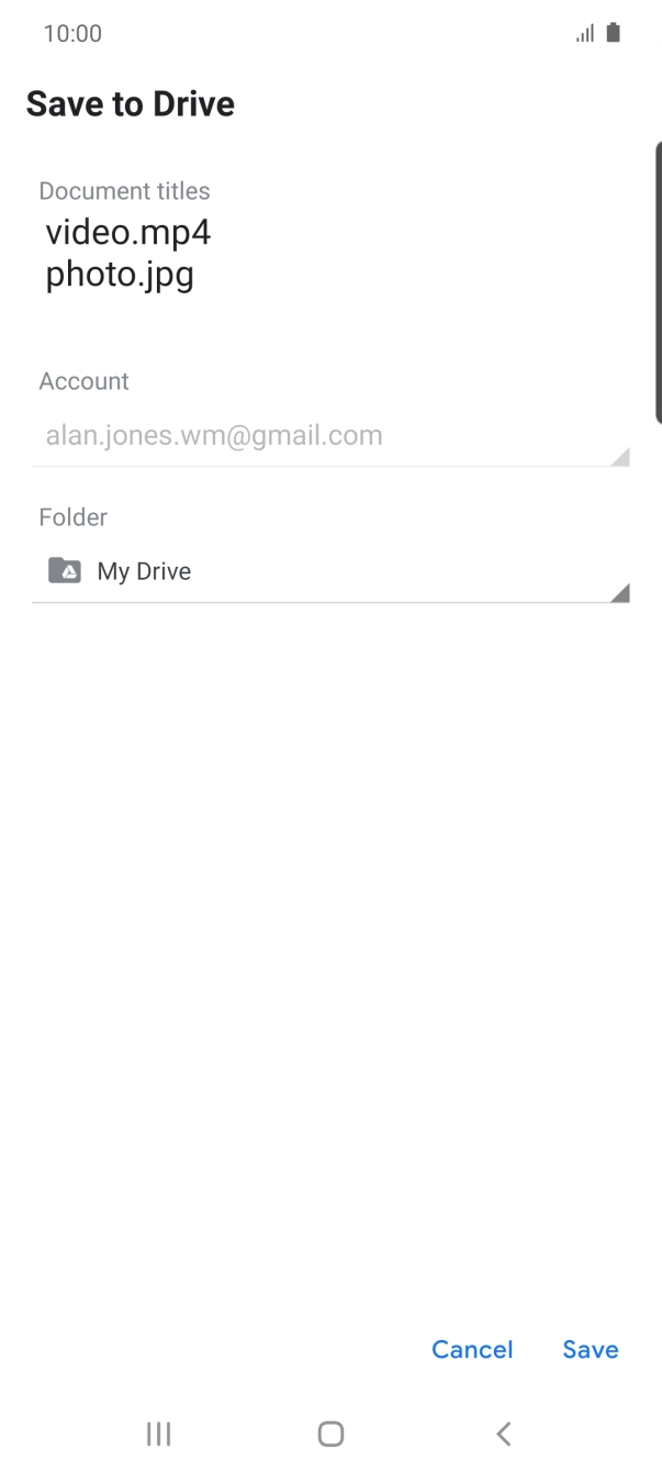 Press the field below 'Folder' and go to the required folder.