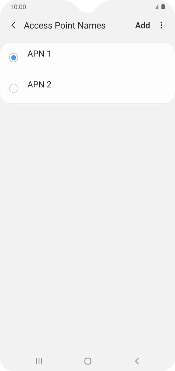 Press the field next to the data connection to activate it. Press the field next to the data connection to activate it.