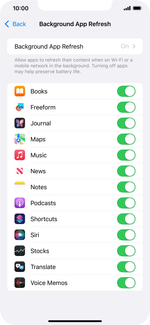 Press Background App Refresh. Press Background App Refresh.