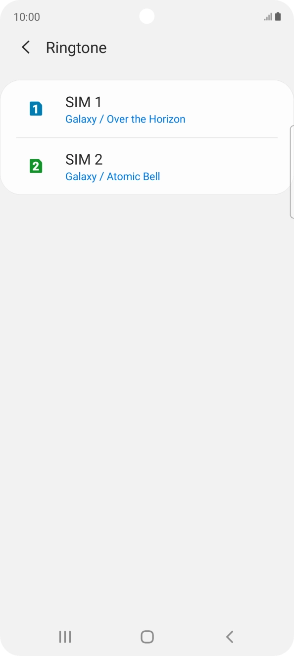 Press the name of the SIM.