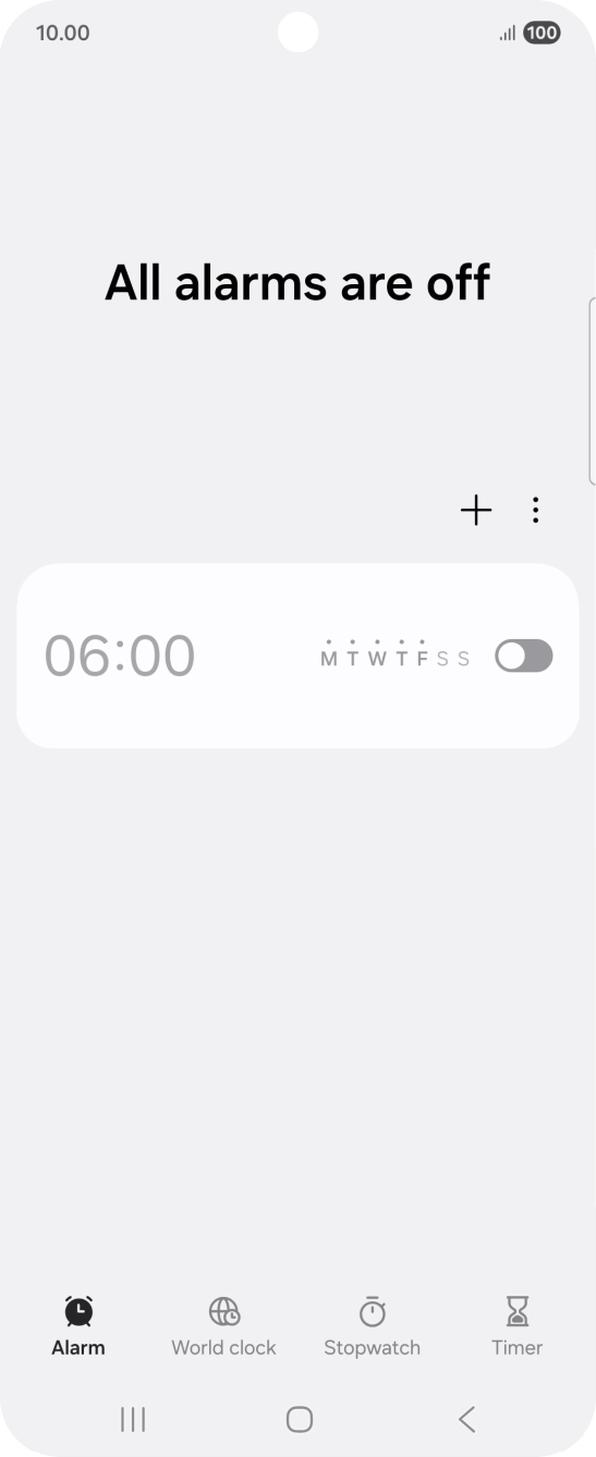 Press the set new alarm icon.