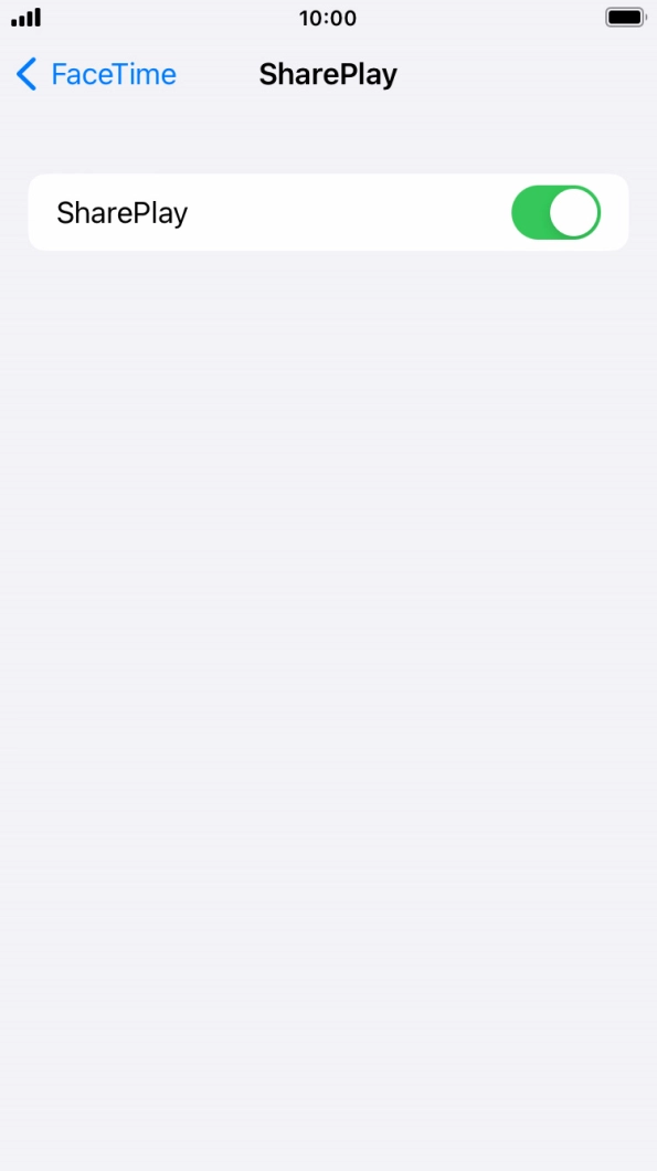 Press the indicator next to 'SharePlay' to turn the function on or off. Press the indicator next to 'SharePlay' to turn the function on or off.