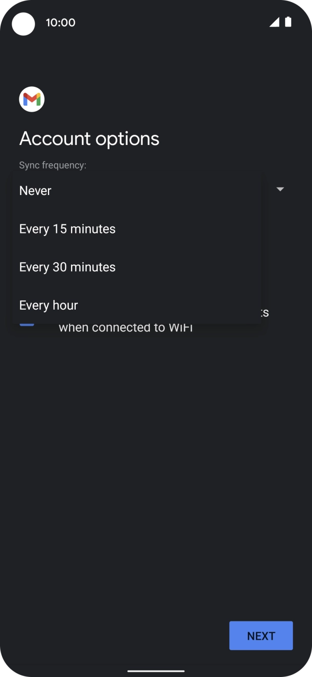Press the required setting. Press the required setting.