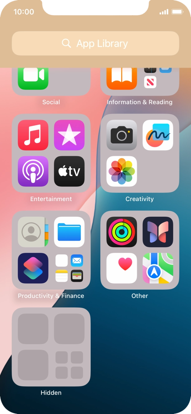 The app is now placed in the Hidden folder in the App Library.